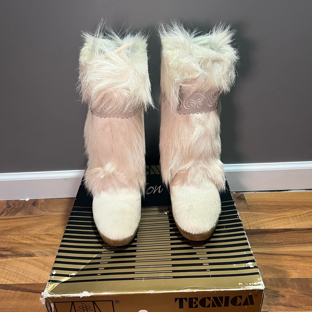 Technica Cream Winter Boots with Faux Fur